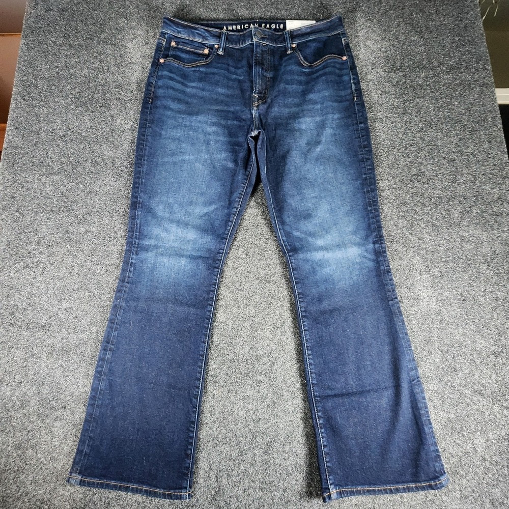 NWT American Eagle Slim Bootcut Airflex + Stretch Blue Jeans Mens Size 36x32 - Picture 8 of 13